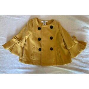 4T Max Studio baby girl clothes - 1 piece jacket | solid yellow color theme